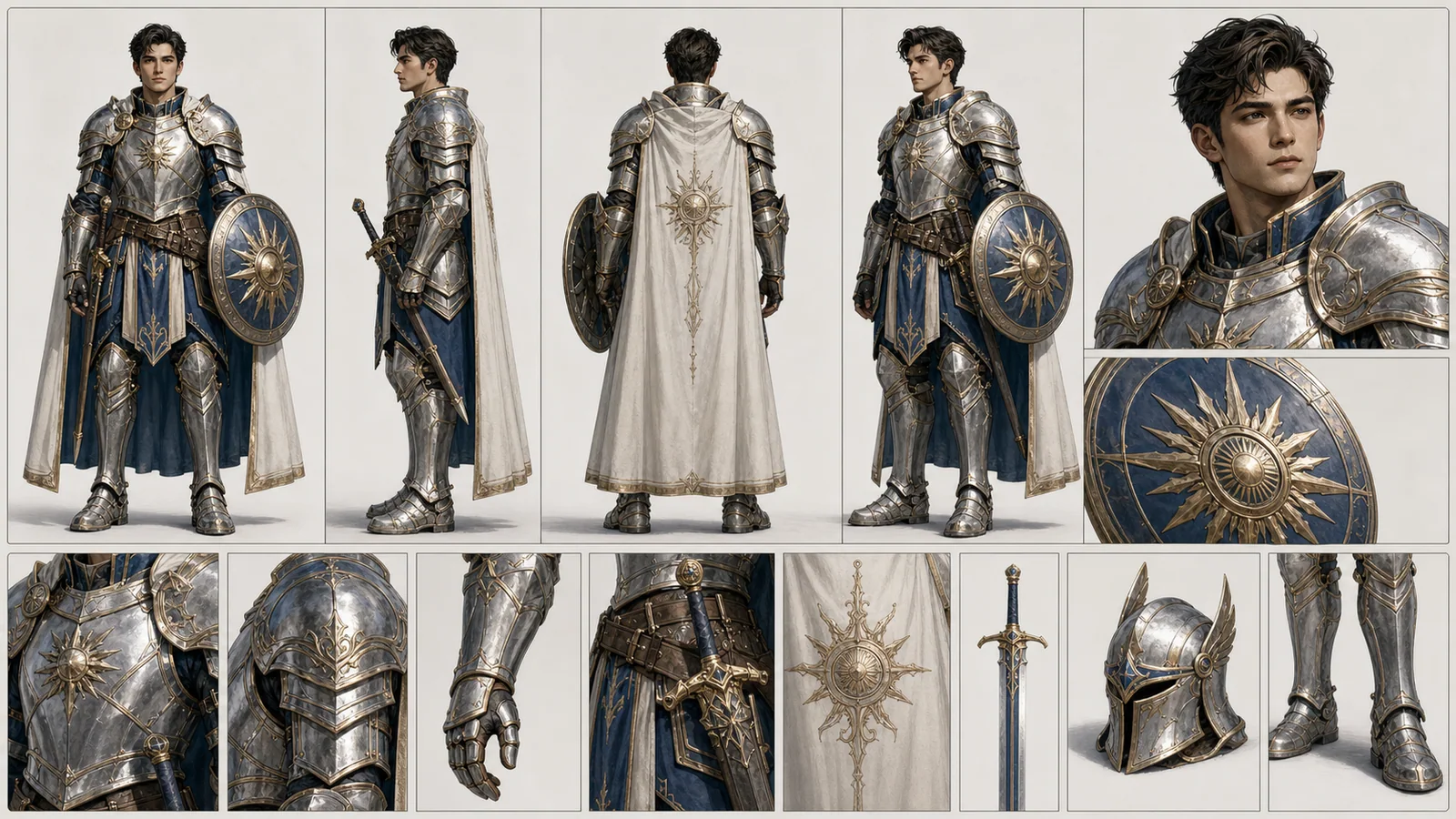 Fantasy RPG Hero character sheet generated with LumiYing