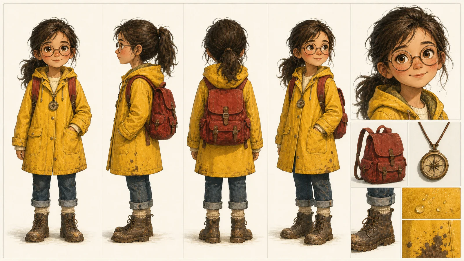 Children's Book Hero character sheet generated with LumiYing