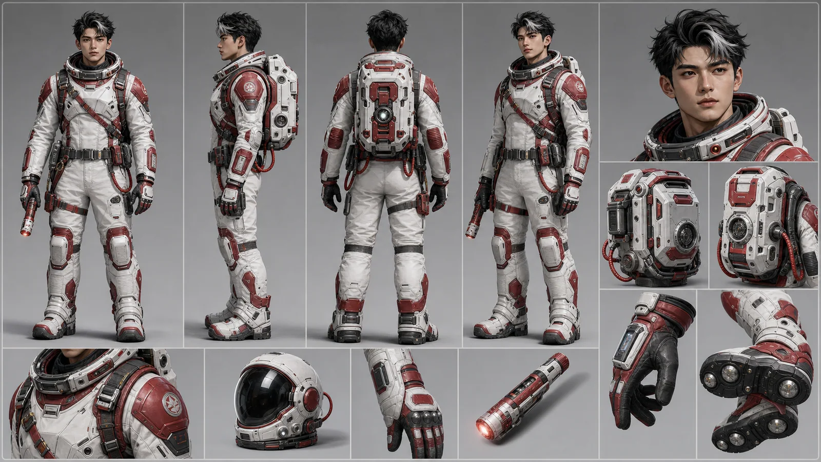 Action Figure Concept character sheet generated with LumiYing