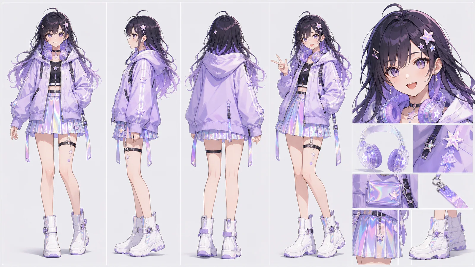 VTuber Avatar character sheet generated with LumiYing