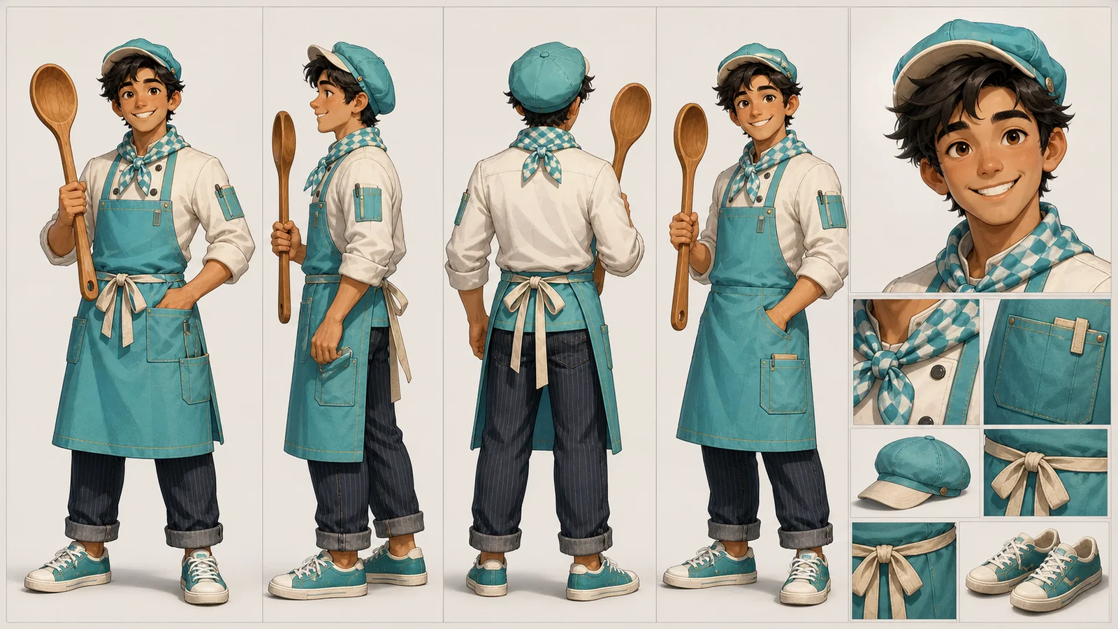 Chef Mascot character sheet generated with LumiYing