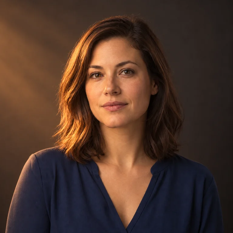 Portrait after warm side lighting