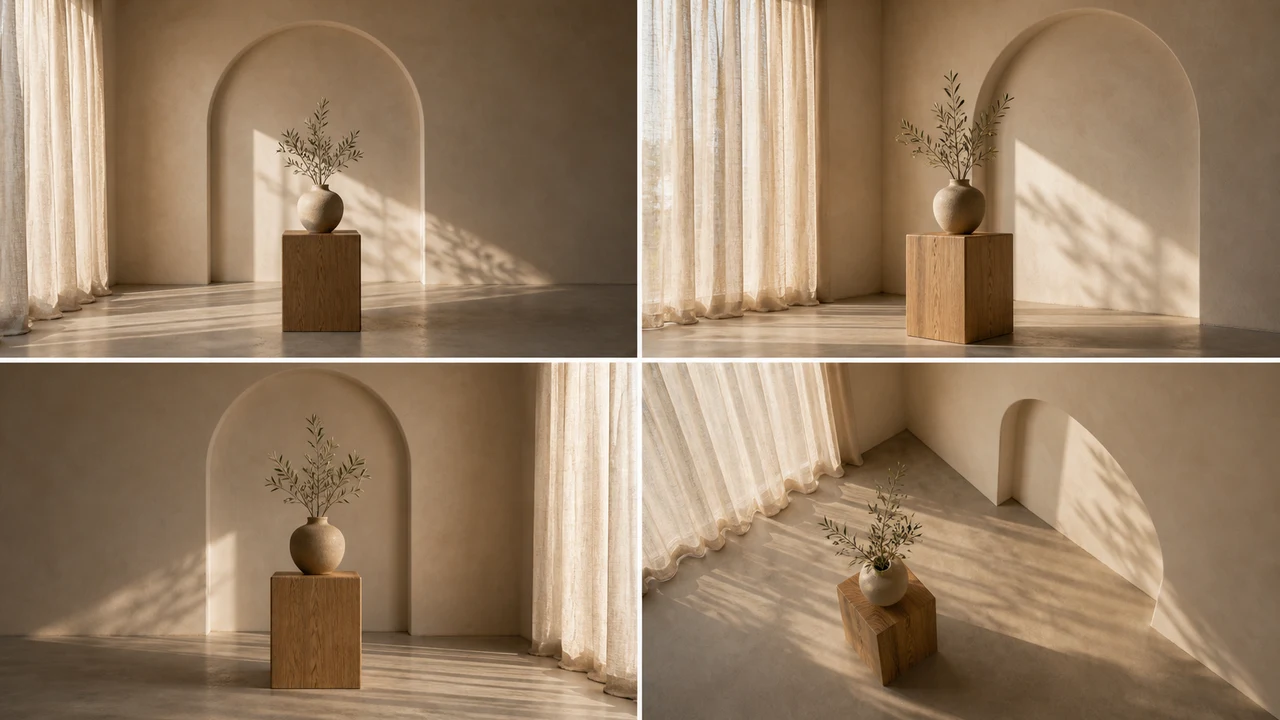 Wellness campaign studio AI scene reference grid