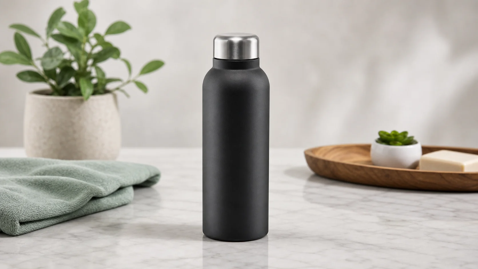 Before image for color variant with a charcoal product bottle