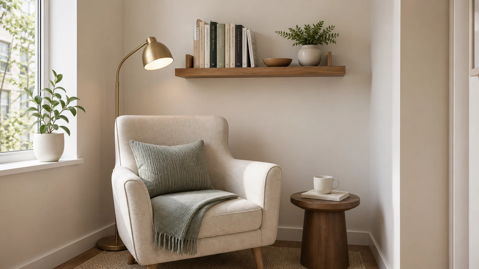 After image for room refresh with a styled and tidy interior corner