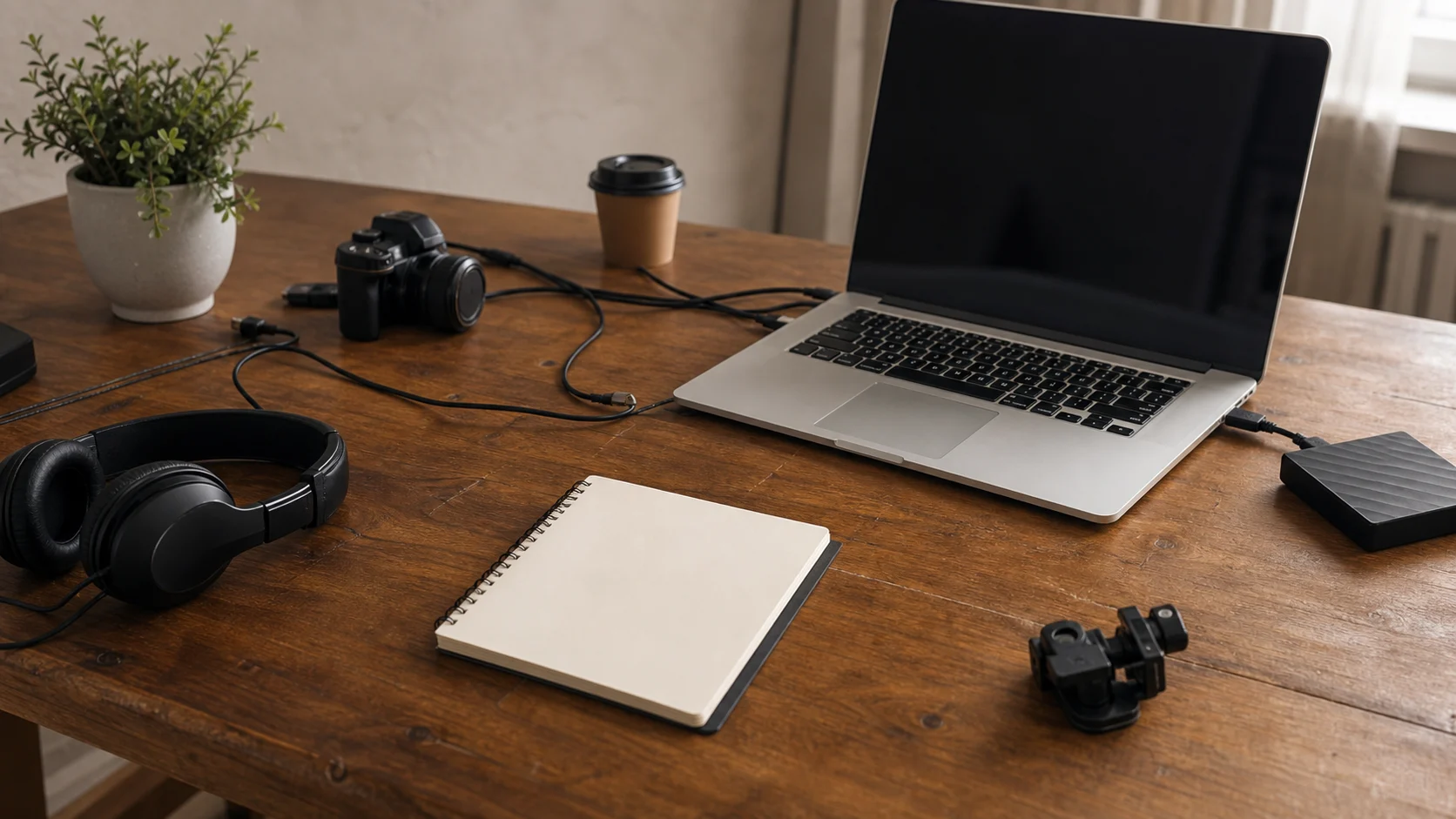 Before image for social crop with a loose desk composition